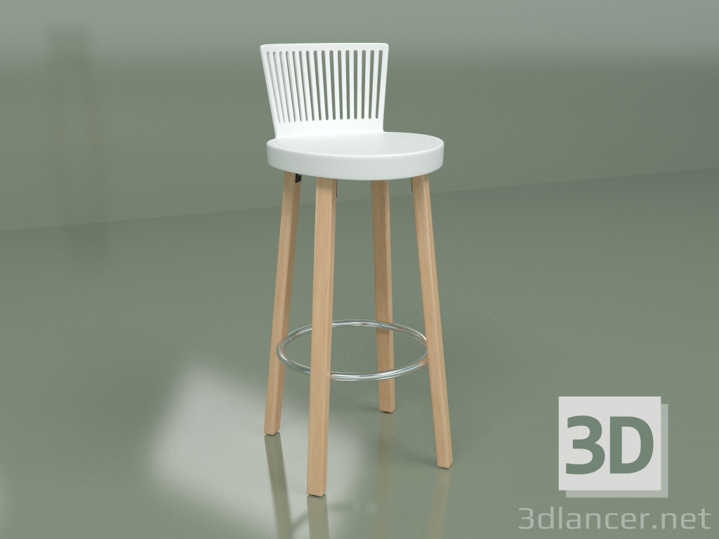 3d модель Барный стул Trinidad (белый) – превью