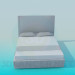 3d модель Двоспальне ліжко з високим узголів'ям – превью