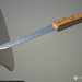 modèle 3D Couteau de cuisine, manche en bois (riveté) - preview