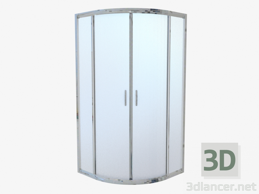 3D Modell Halbrunde Kabine von vier Gläsern 80 cm, mattes Glas Funkia (KYP 654K) - Vorschau