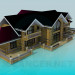 modèle 3D Cottage avec log - preview