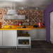3d Modern kitchen model buy - render