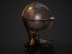 Средневековый глобус Free Low-Poly 3D Модель