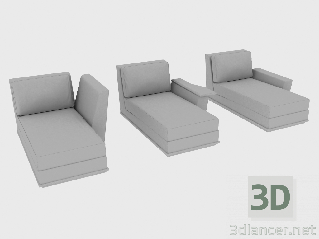 3D modeli Koltuk elemanları modüler (kanepe) NOBU - önizleme