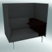 Modelo 3d Cadeira com encosto alto e mesa Contorno direito (Hallingdal 166, alumínio polido) - preview