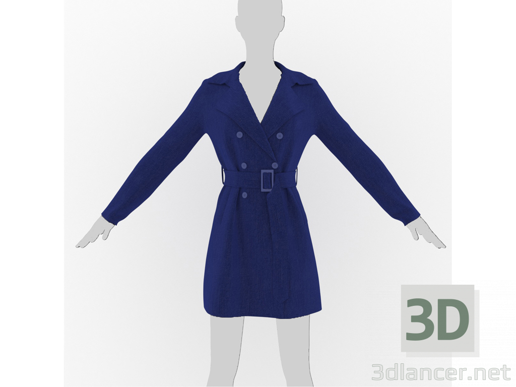 modello 3D di Impermeabile femminile comprare - rendering