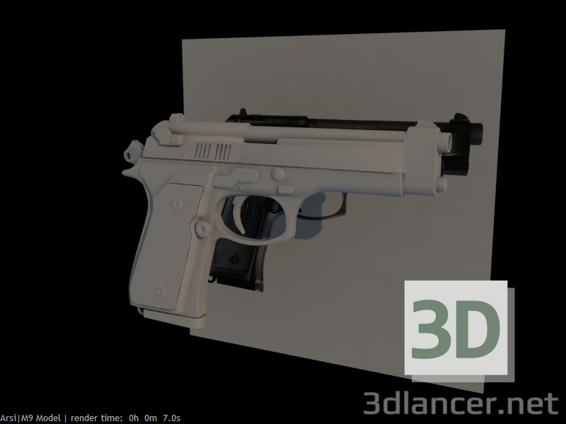 modello 3D Berett M9 - anteprima