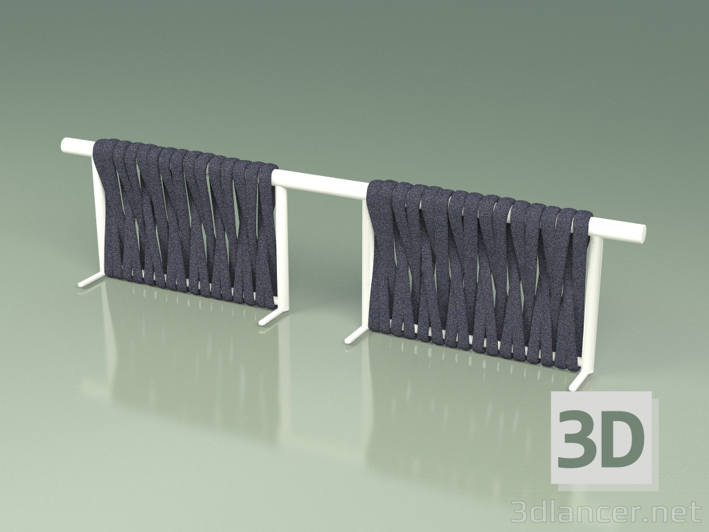 3D modeli Koltuk modülü 212 sırtlığı (Metal Sütlü, Gri-Mavi Kemerli) - önizleme