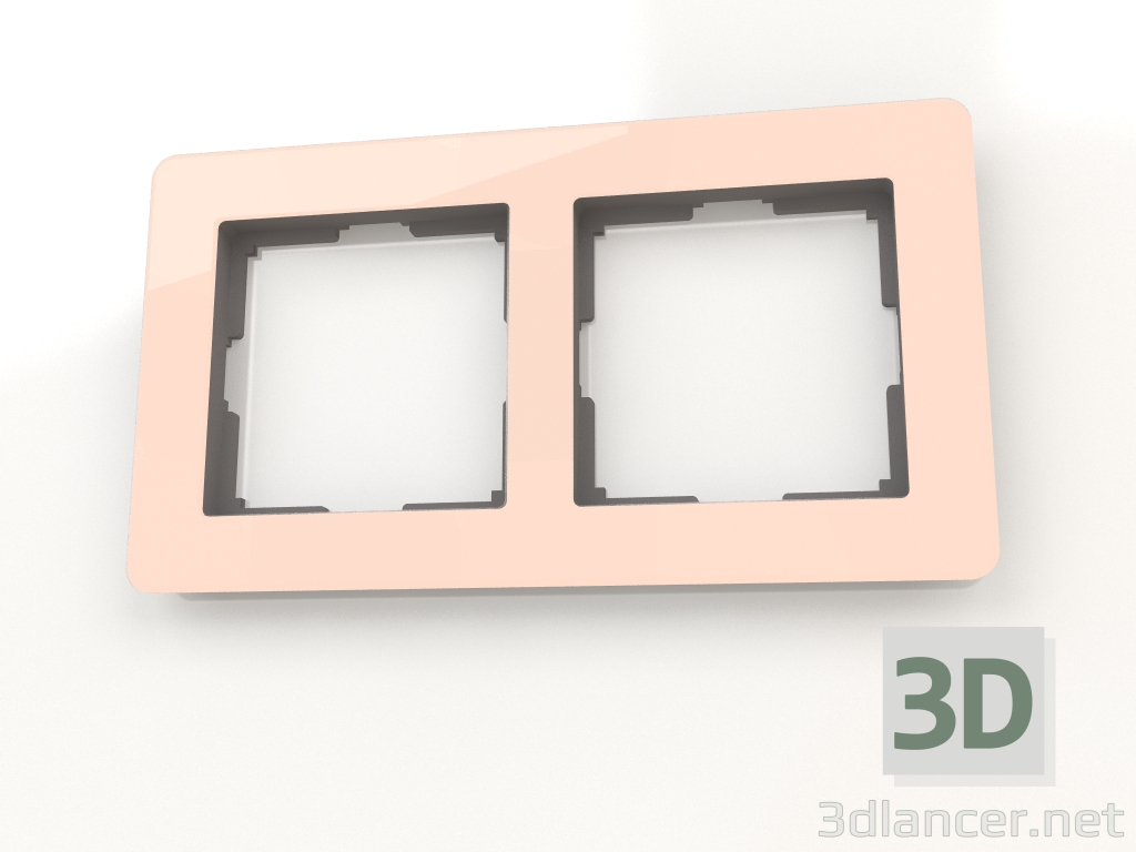 3D Modell Rahmen für 2 Pfosten Acryl (Elfenbein) - Vorschau