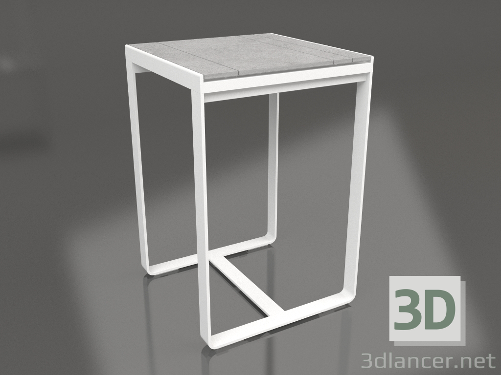 3D modeli Bar masası 70 (DEKTON Kreta, Beyaz) - önizleme