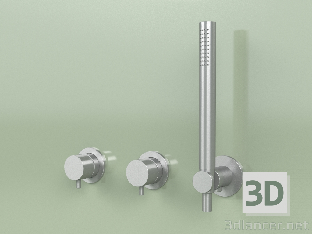3D Modell Wandarmaturen mit Edelstahl-Handbrause (13 68, AS) - Vorschau