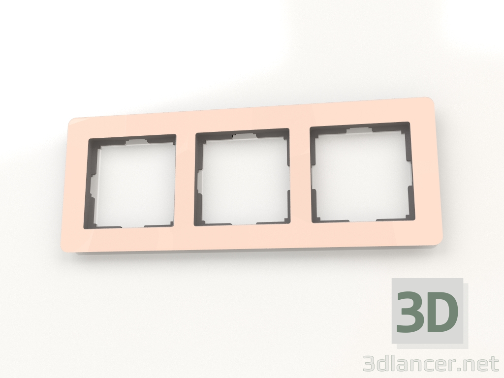 3D Modell Rahmen für 3 Pfosten Acryl (Elfenbein) - Vorschau