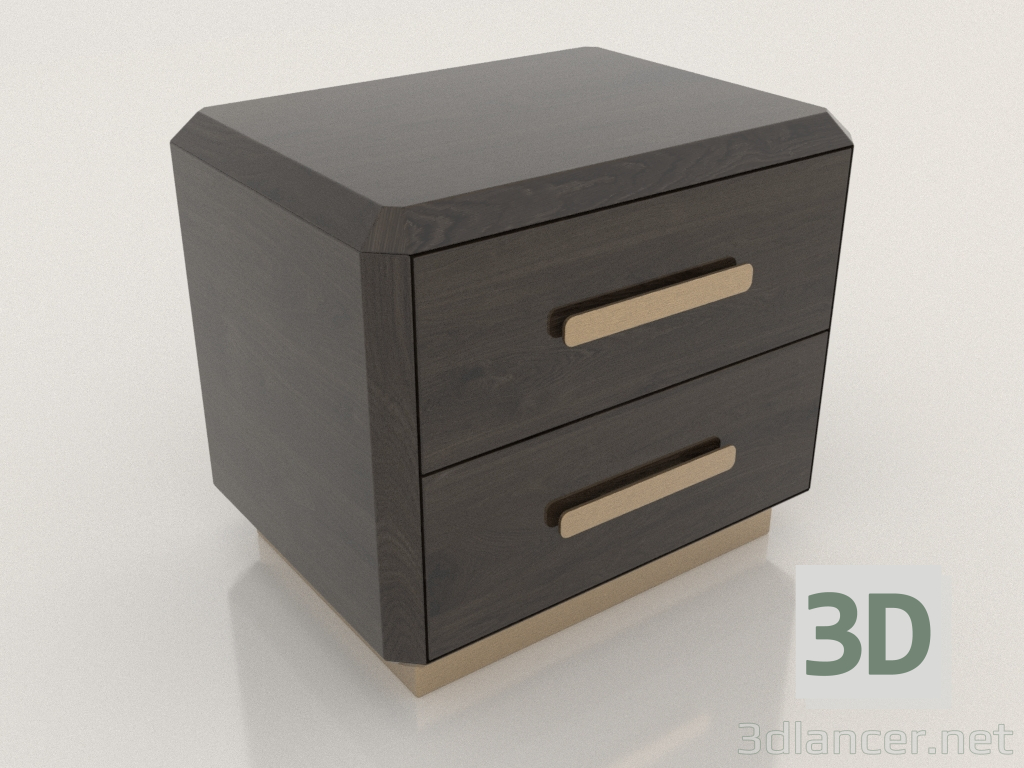 modèle 3D Table de chevet (2 tiroirs) - preview
