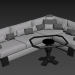 Sofá y Mesa 3D modelo Compro - render