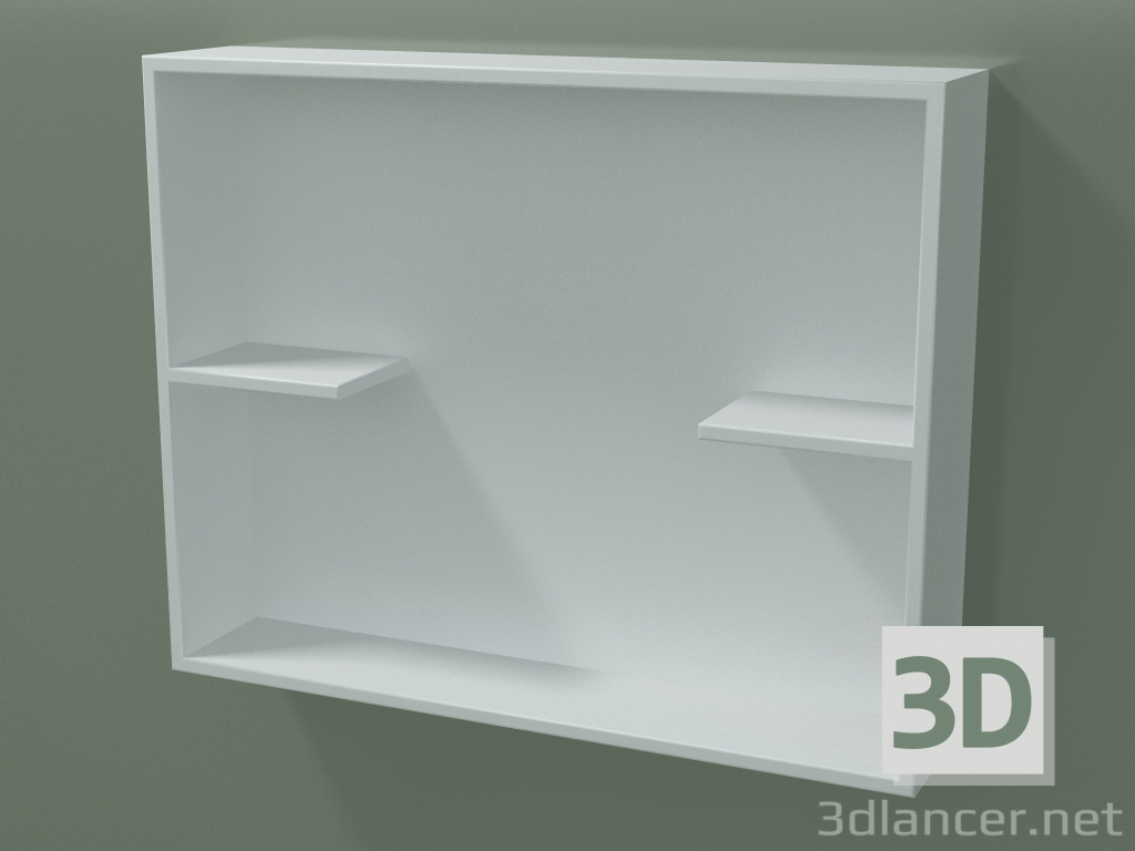 3D Modell Offene Schachtel mit Regalen (90U31002, Gletscherweiß C01, L 60, P 12, H 48 cm) - Vorschau