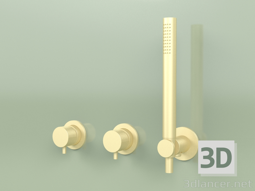 modèle 3D Robinets muraux avec douchette en acier inoxydable (13 68, OC) - preview