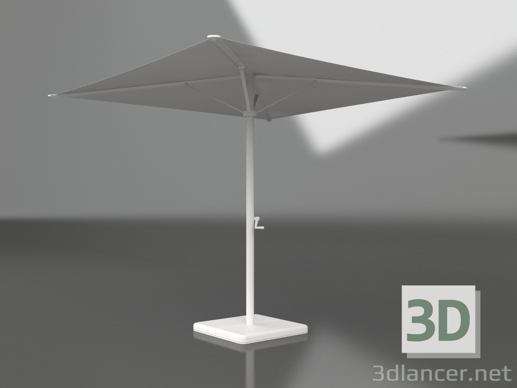 3D Modell Sonnenschirm mit großem Standfuß (Weiß) - Vorschau