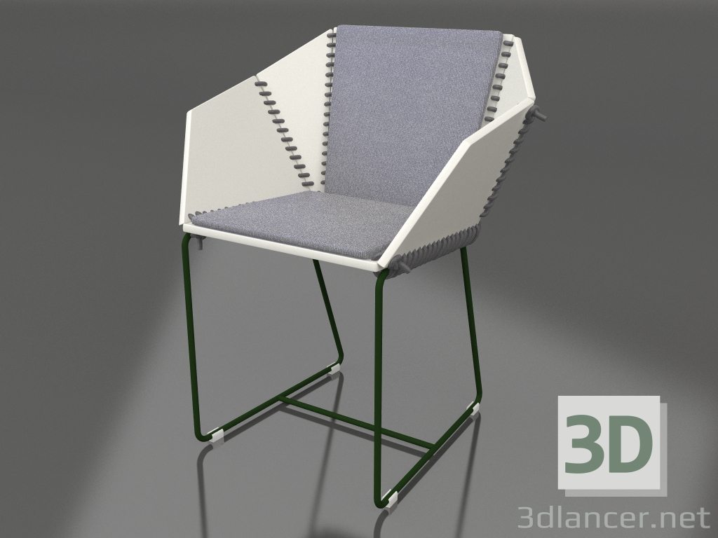 3D Modell Esszimmerstuhl (Flaschengrün) - Vorschau