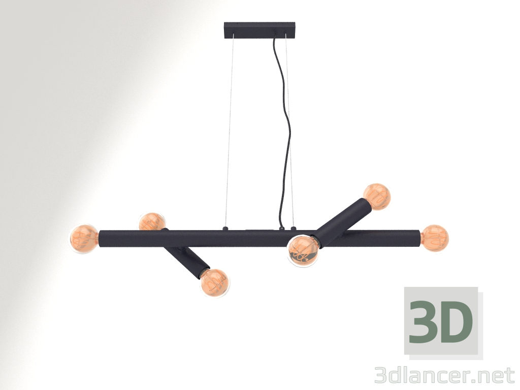 Modelo 3d Luminária pendente larga Hawk (Preto) - preview