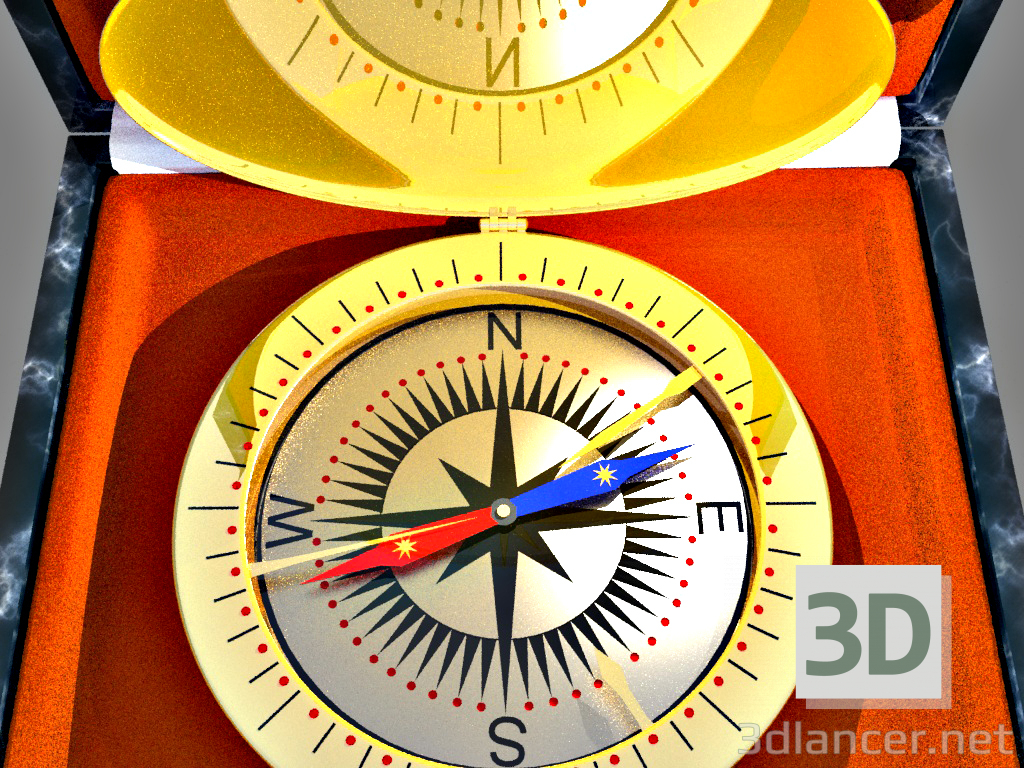 3d модель Компас-часы. – превью