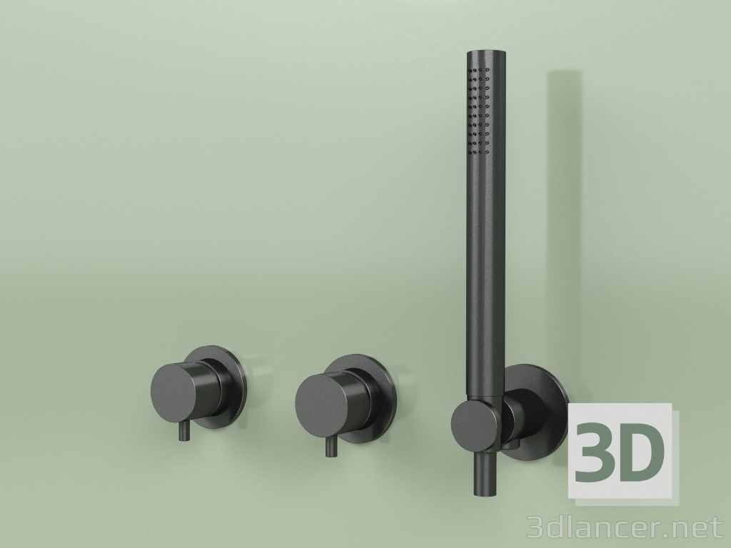modèle 3D Mitigeurs muraux avec douchette en acier inoxydable (13 68, ON) - preview