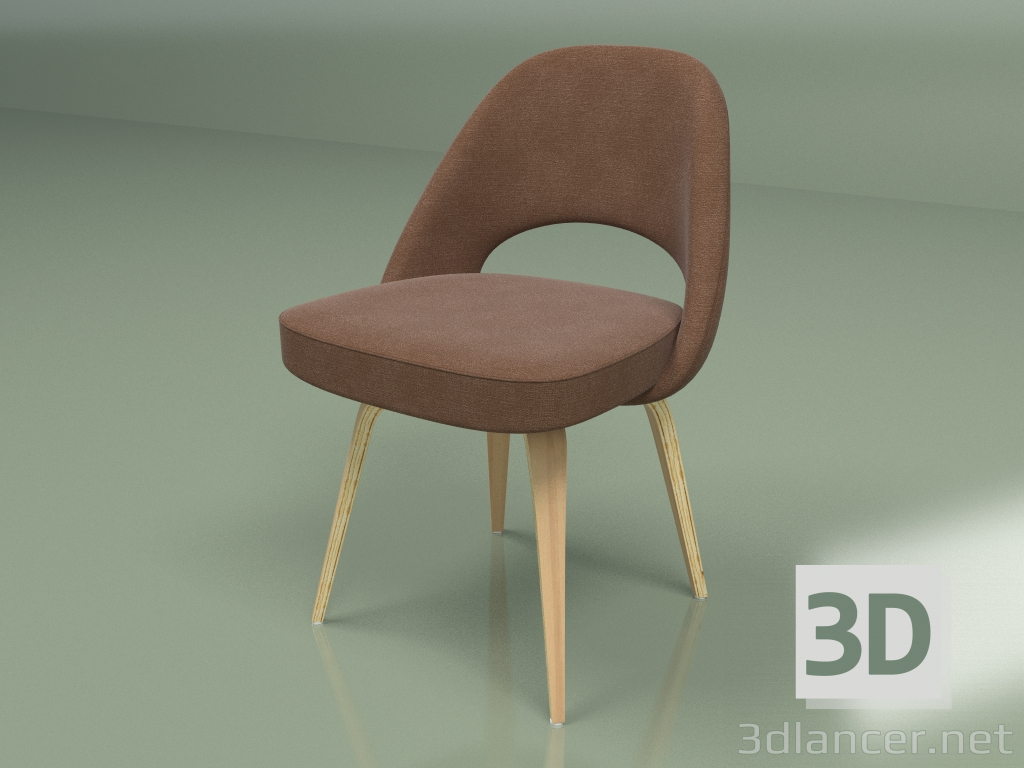 3d model Armchair Side 1 (brown, white oak) - preview