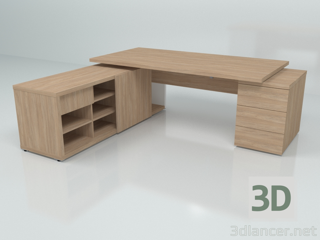 modèle 3D Table de travail Mito MIT2KDL (2297x2080) - preview