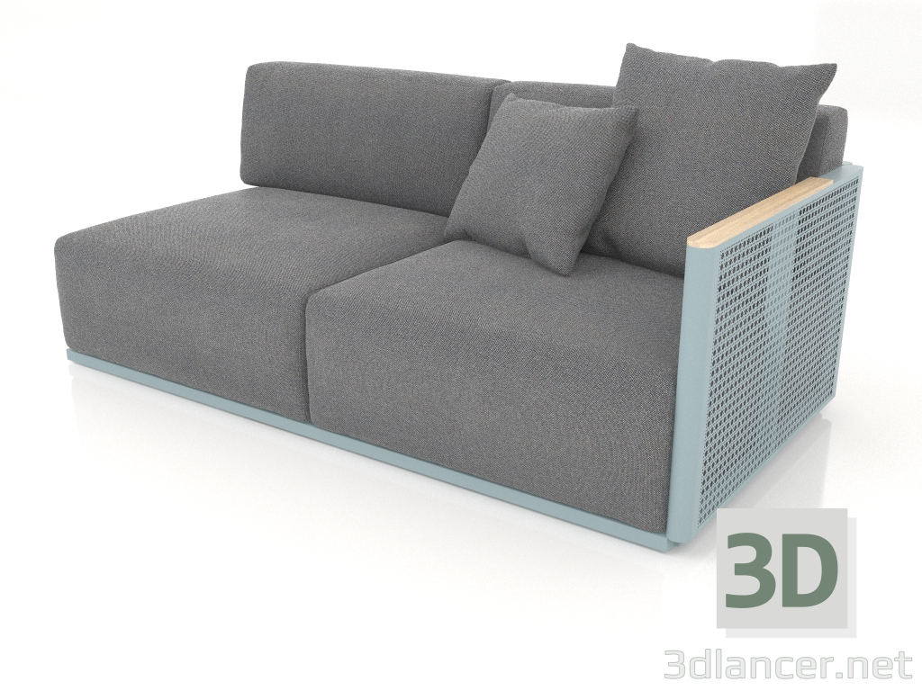 modèle 3D Module canapé section 1 droite (Bleu gris) - preview