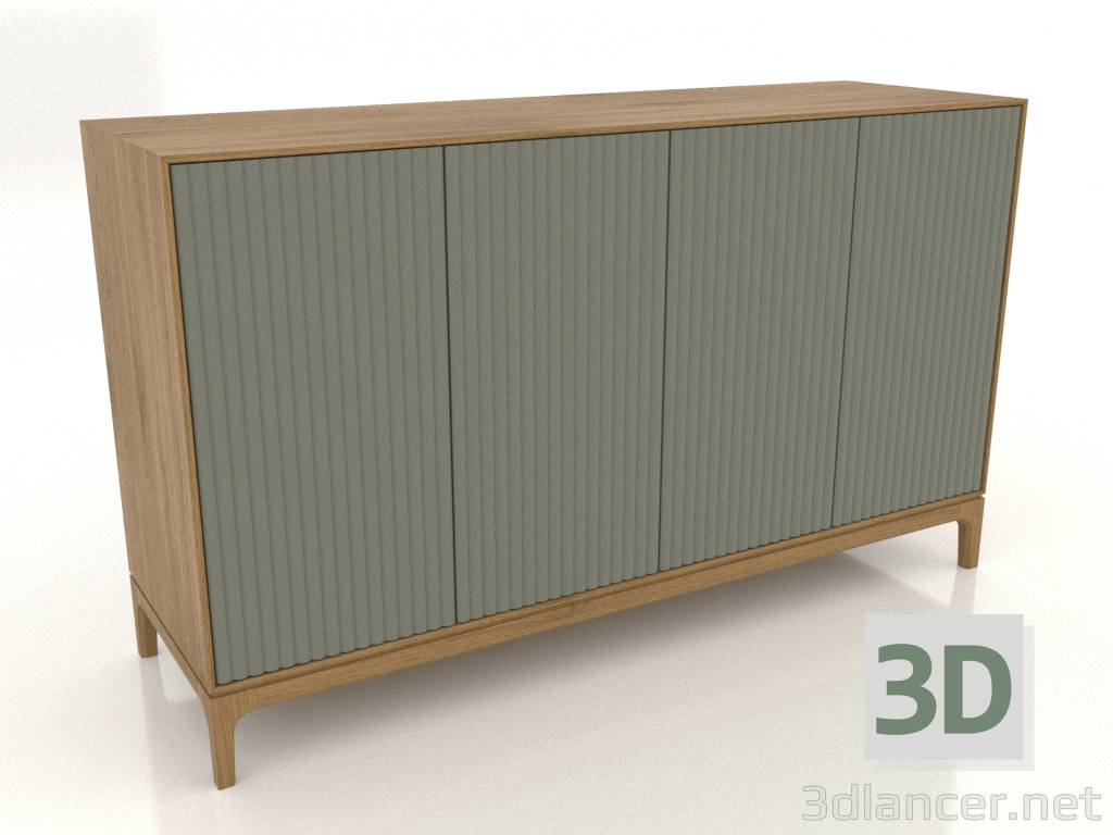 3d model Mueble de TV FARGO con frontales fresados 1600x500x950 mm (olivo, roble natural, opción 4) - vista previa