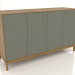 3d model Mueble de TV FARGO con frontales fresados 1600x500x950 mm (olivo, roble natural, opción 4) - vista previa