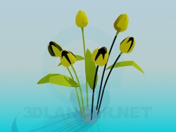 Желтые тюльпаны в вазе