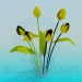 3D Modell Gelbe Tulpen in einer vase - Vorschau