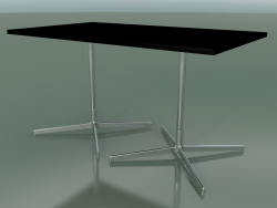 Стол прямоугольный с двойной базой 5525, 5505 (H 74 - 79x139 cm, Black, LU1)