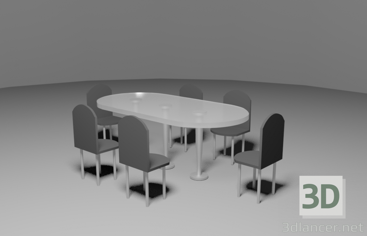 3d Lunch group model buy - render