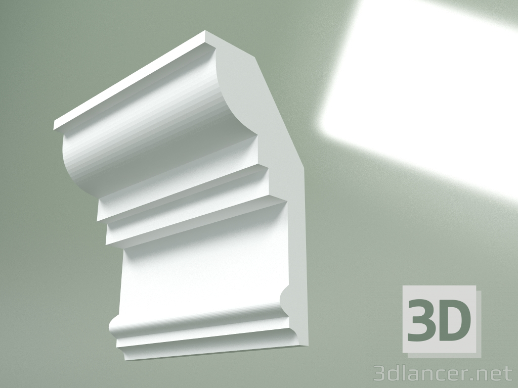 modello 3D Cornicione in gesso (zoccolo a soffitto) KT356 - anteprima