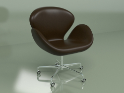Кресло Swan на колесиках (шоколадно-коричневый)
