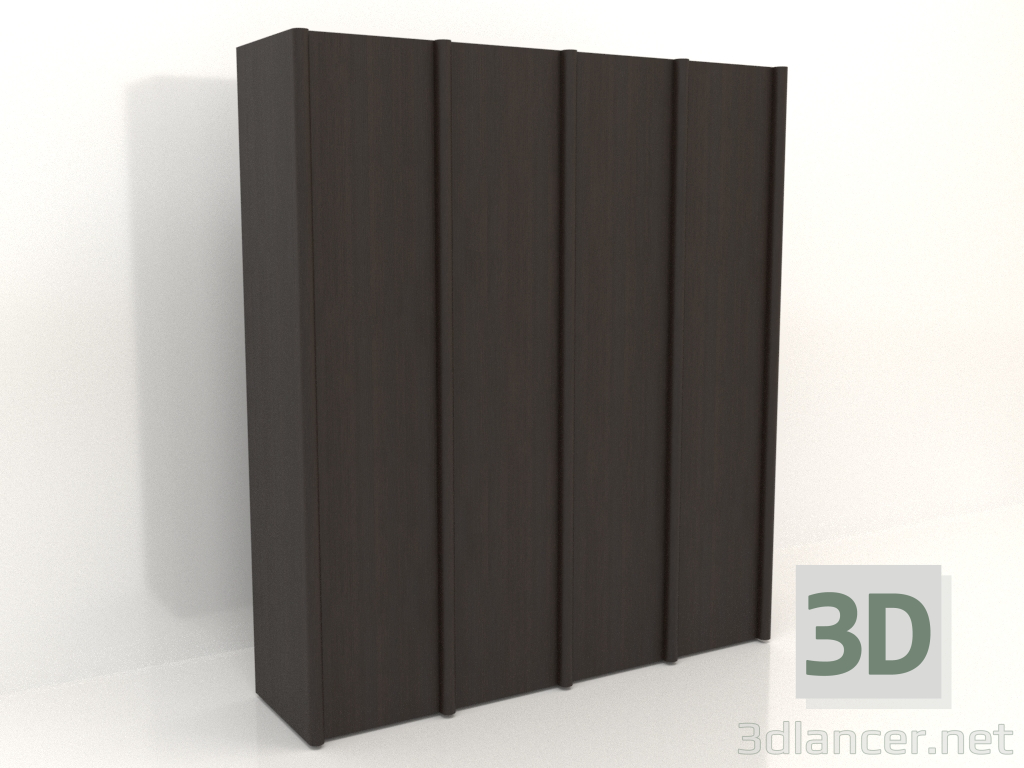 3d model Wardrobe MW 05 wood (2465x667x2818, wood brown dark) - preview
