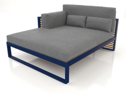 Canapé modulable XL, section 2 gauche, dossier haut, bois artificiel (Bleu nuit)