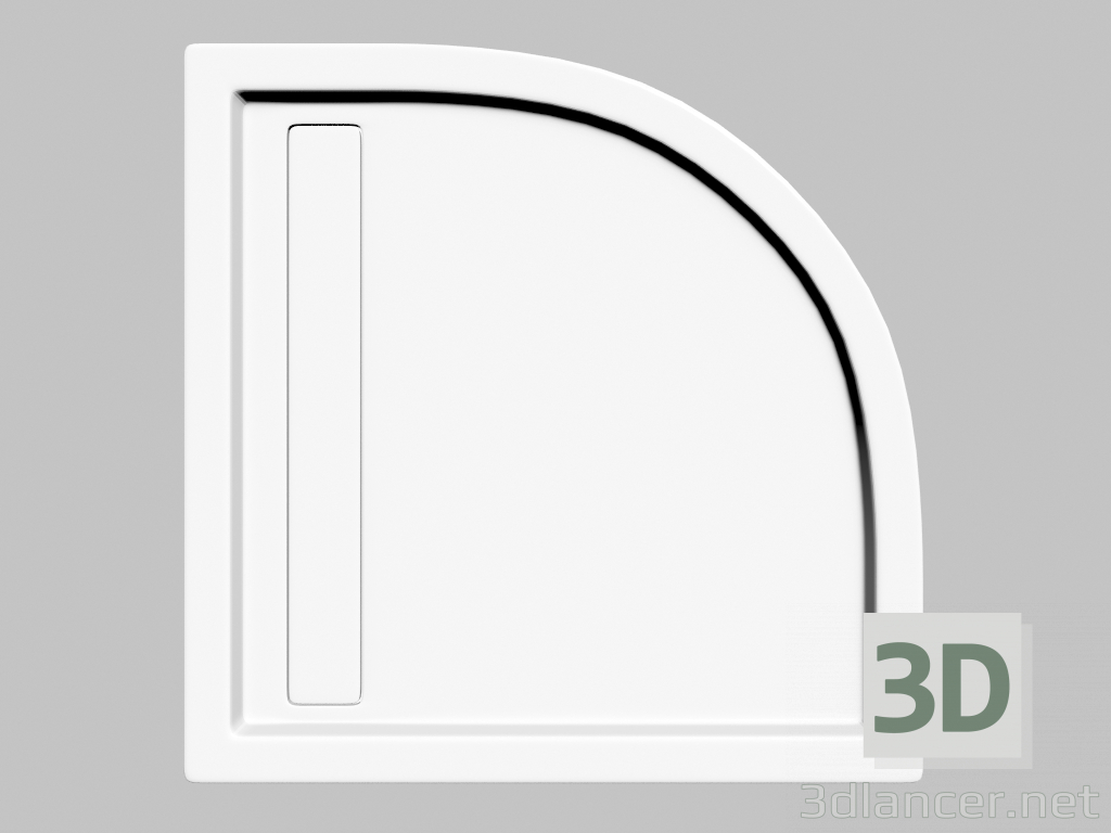 modèle 3D Palette semi-circulaire avec évacuation linéaire 90 cm Minimal (KTM 051B) - preview