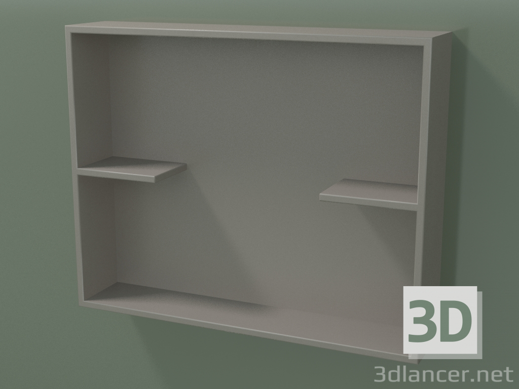 3D Modell Offene Schachtel mit Regalen (90U31002, Ton C37, L 60, P 12, H 48 cm) - Vorschau