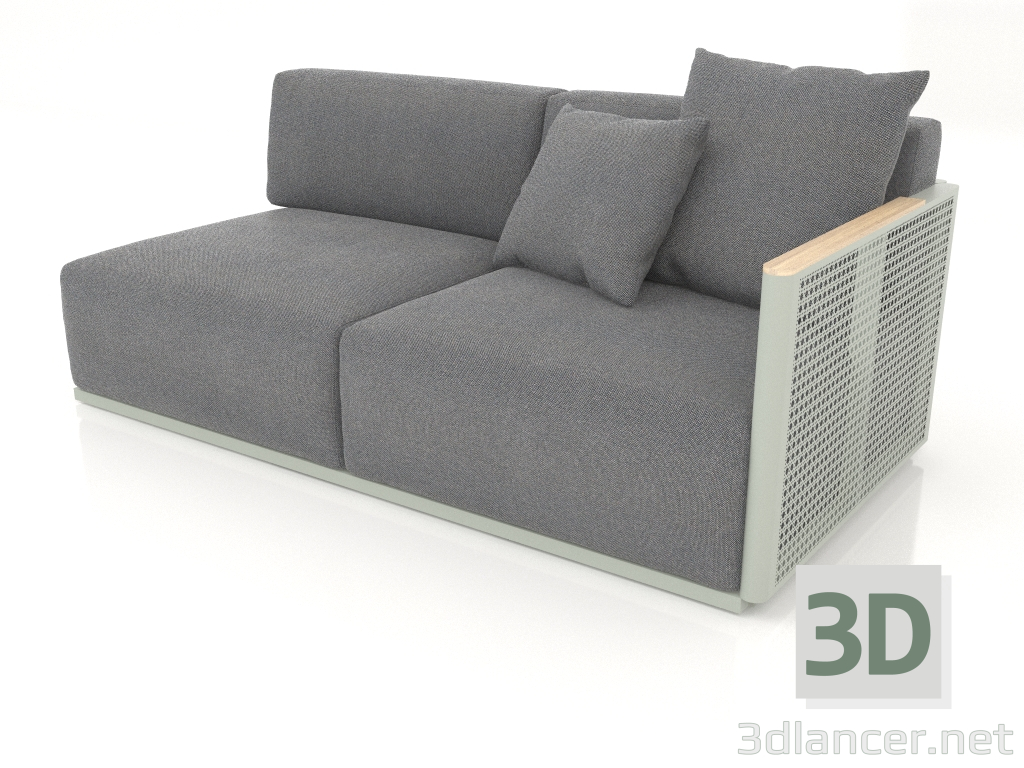 modèle 3D Module canapé section 1 droite (Gris ciment) - preview