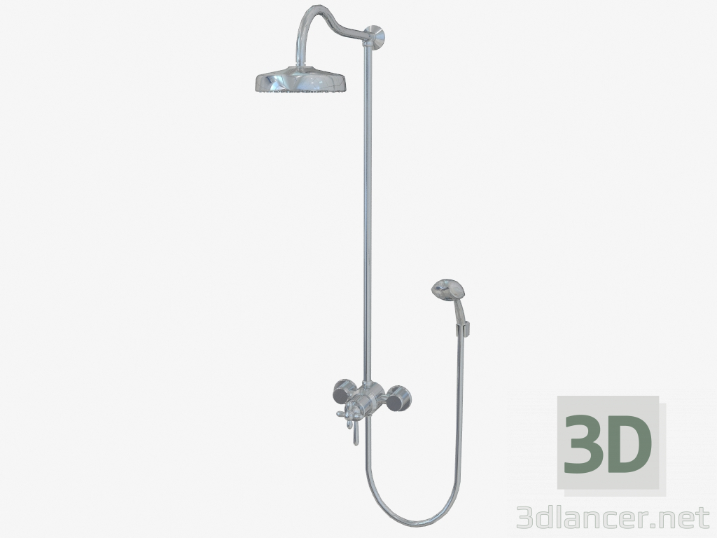 modèle 3D Colonne de douche avec arrosoir - preview