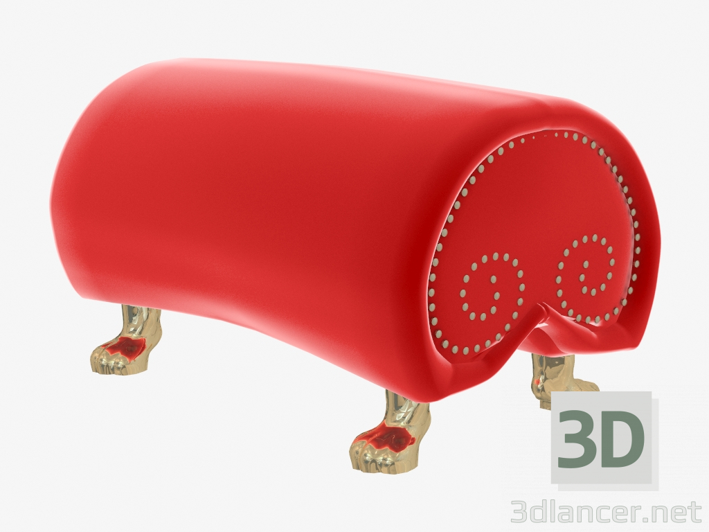 modello 3D Puff in Art Deco C210 - anteprima