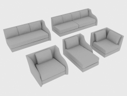 Elementi componibili del divano REY