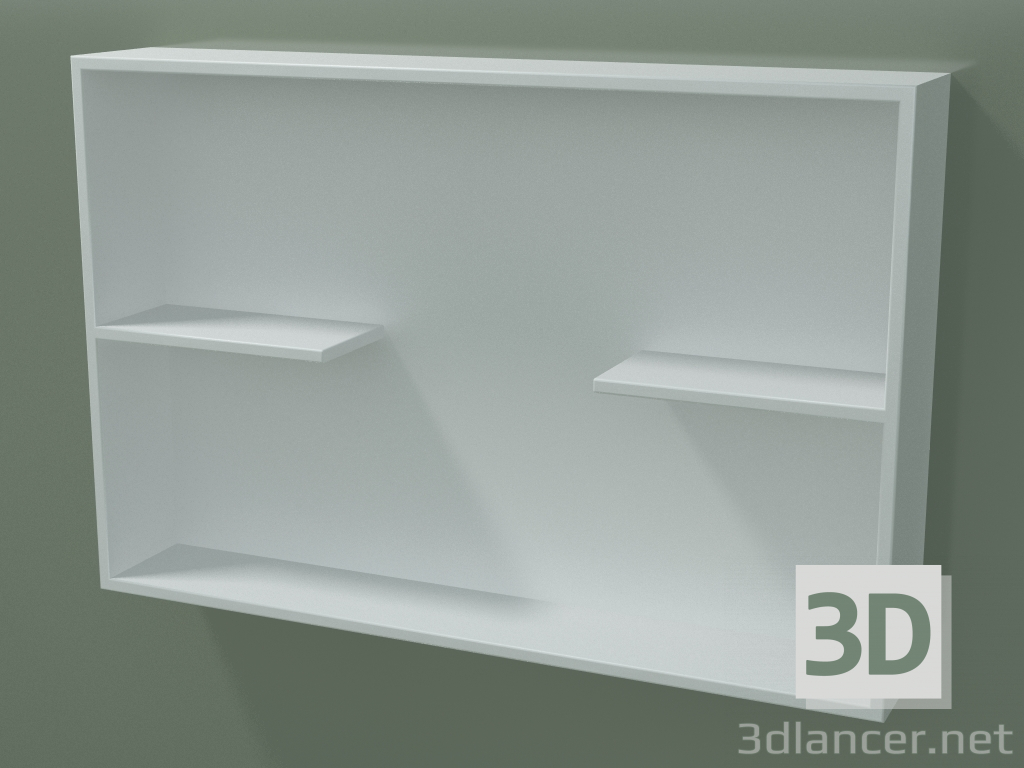 modello 3D Contenitore a giorno con ripiani (90U31003, Glacier White C01, L 72, P 12, H 48 cm) - anteprima