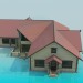 modèle 3D Cottage cabane en rondins - preview