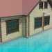 modello 3D Cottage log cabin - anteprima