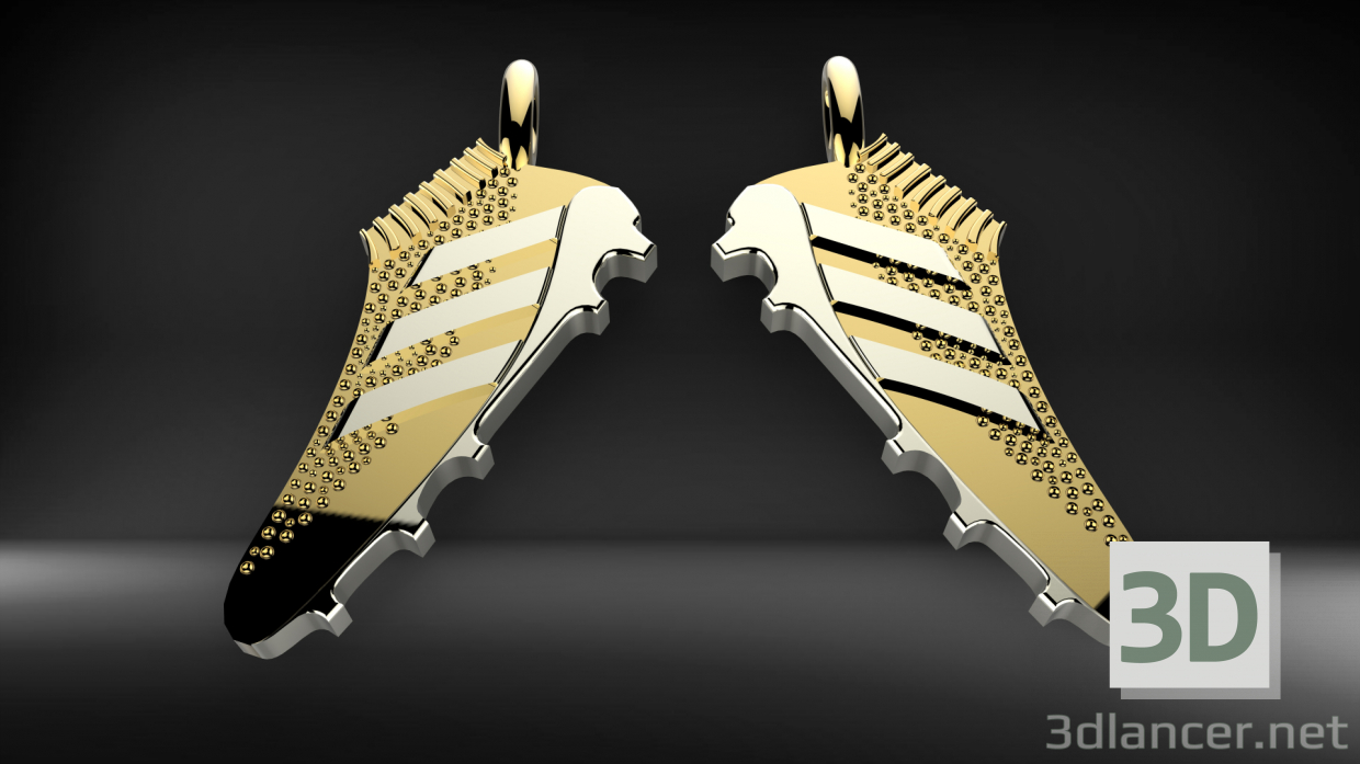 modèle 3D de Boucles d'oreille "chaussure de football" acheter - rendu
