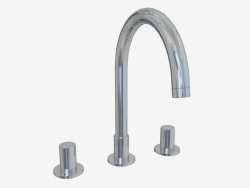 Bath mixer with high tap and round handles