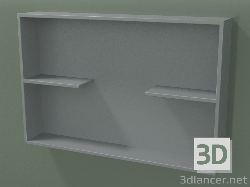 modèle 3D Boîte ouverte avec étagères (90U31003, gris argenté C35, L 72, P 12, H 48 cm) - preview